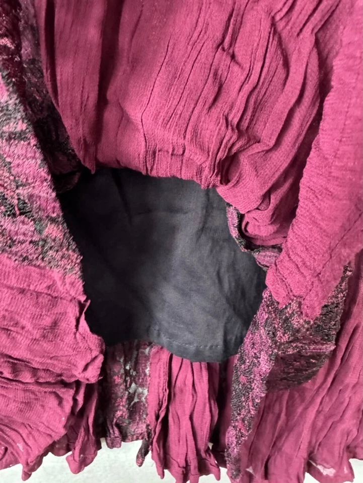 Vestido Starina Mediano Borgoña Encaje Floral Hada Vamp Emo Capricho De Colección Años 90 Foto 4 de 4