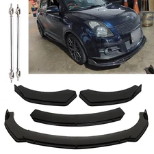 Front Bumper Lips Splitter Spoiler Body Kit +Strut Rods For Suzuki Swift C