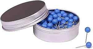  100PCS 1/4 Inch Small Round Head Map Tacks Pins for Home Office Bulletin Blue - Picture 1 of 7