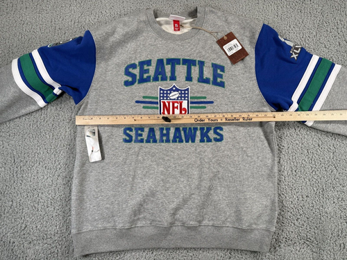 Mitchell & Ness Seattle Seahawks Fleece Pullover Mens XL 4.0 Super Bowl Champion - Picture 11 of 14