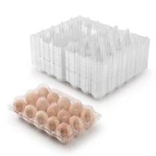 40 Pack Plastic Egg Cartons Cheap Bulk 1 Dozen Clear Empty Egg Cartons for Ch...