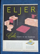 1952 Typical Styled Bathroom Colors in 50's - Eljer Mag Ad - Near Pink