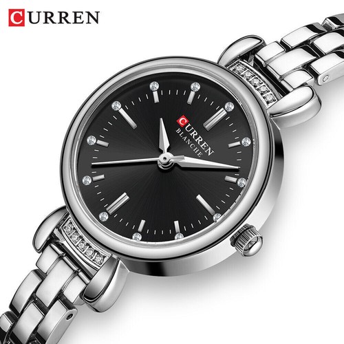 CURREN Women Analog Watch Elegant Rhinestone Steel Girls Wristwatch Female Watch - Picture 13 of 19