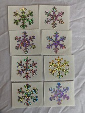Mrs. Grossman's Sticker Lot Glitter Snowflakes Vintage 1984 8 Mods Sheet