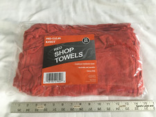 NEW Pro-Clean Basics 25-pk Red Shop Towels - 12" x 14" Washable Reusable