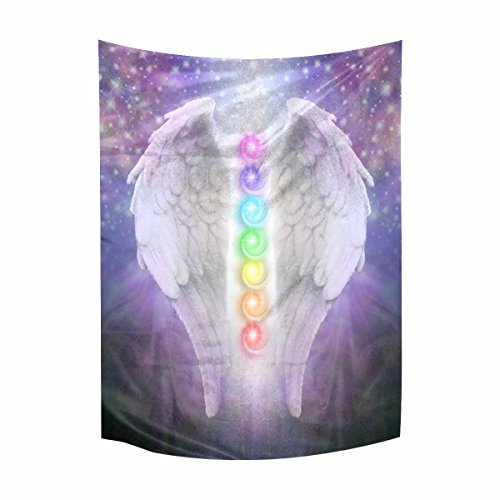 INTERESTPRINT Hippie Angel Wings Chakras Darkness and Light Tapestry