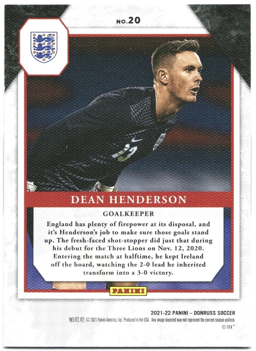 2021-22 Donruss World Cup Dean Henderson Elite Series Press Proof