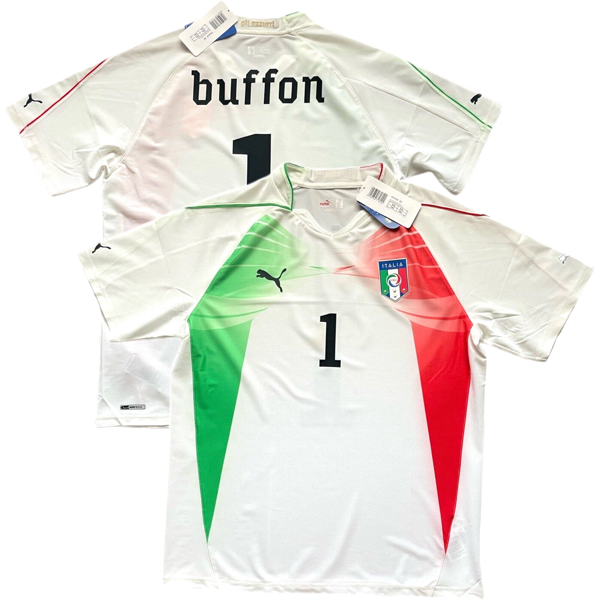 2010 Italy White Authentic Goalkeeper Jersey #1 BUFFON 2XL GK
