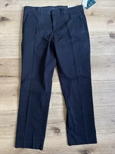 Perry Ellis Portfolio Cotton Tencel Blend Dress Pants Dark Sapphire Blue 34x30