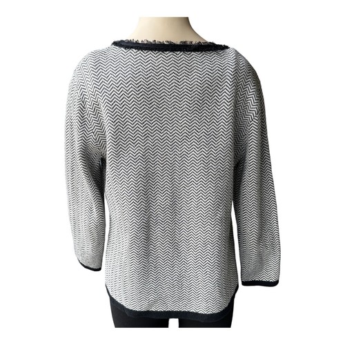 Crystal Kobe Women's Cardigan Sweater Black White 3/4 Sleeve Flower Size S - Picture 4 of 9