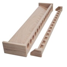 Custom Fishing Rod Rack, Solid Red Oak Wood, Unfinished  15 Rods, 32 Inches