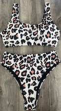 Two Piece Women's Animal Print Size XL Cute Bikini Swimsuit NWOT No Liner