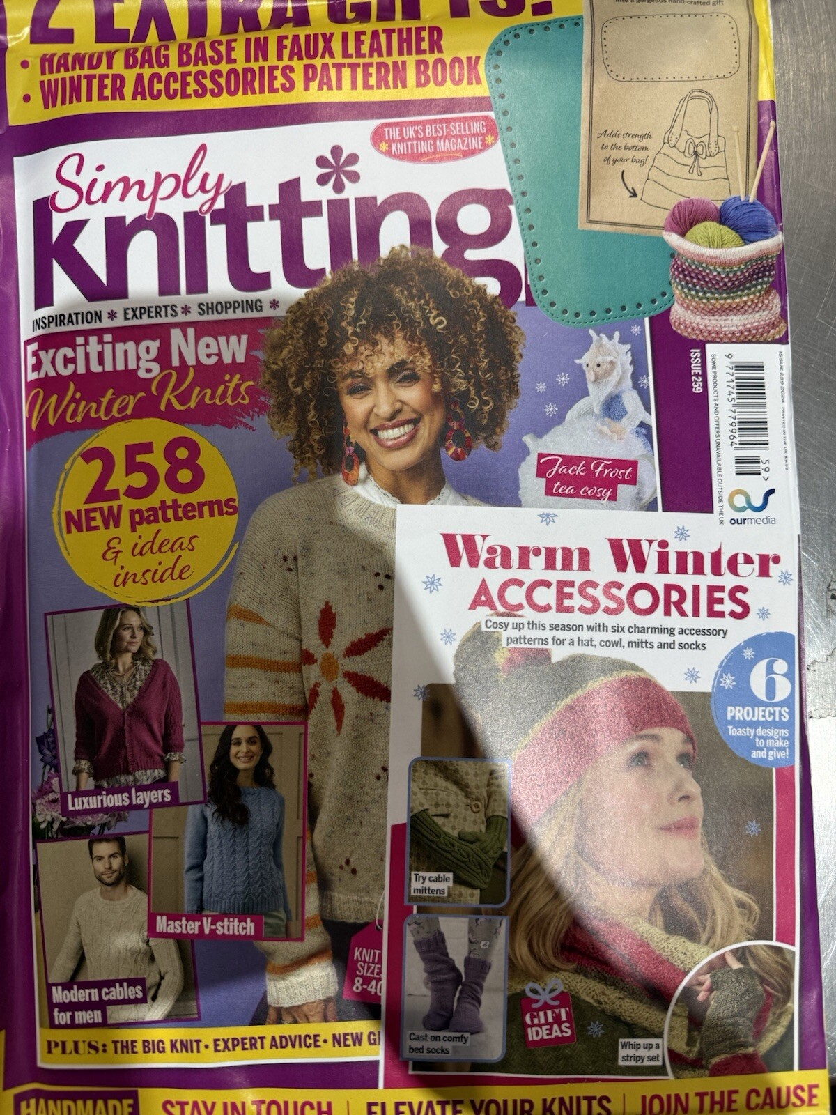 Simply Knitting magazine #259 2024 New patters & ideas + Handy bag base & book