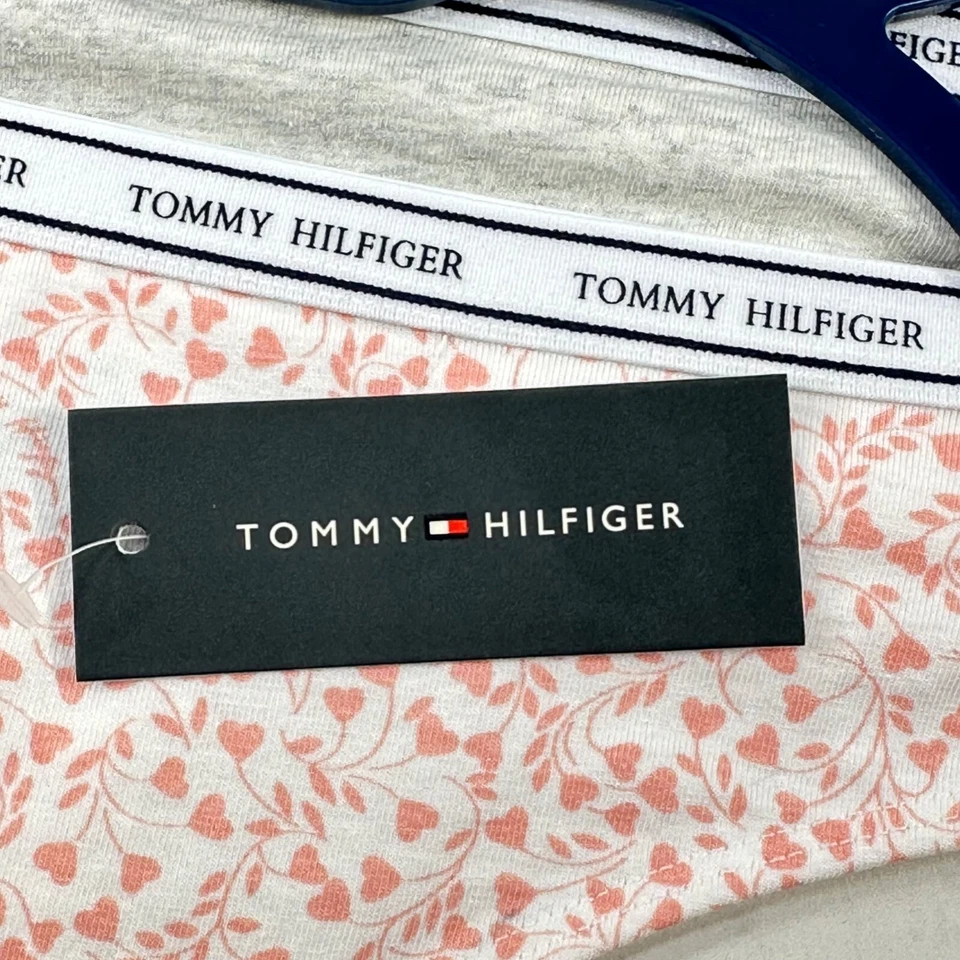批量 3 件 Tommy Hilfiger 女式大码内裤丁字裤粉色花卉灰色蓝色新品 — 第 4/4 张图片