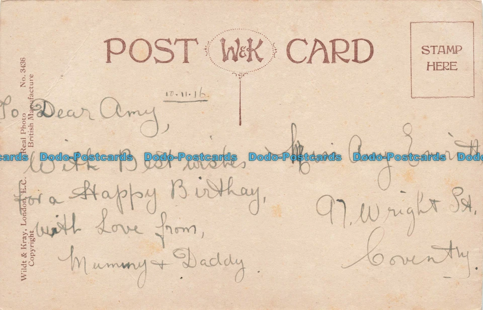 R647310 Fondest Birthday Wishes to My Daughter. Wildt and Kray. No. 3435. RP - Image 2 of 2