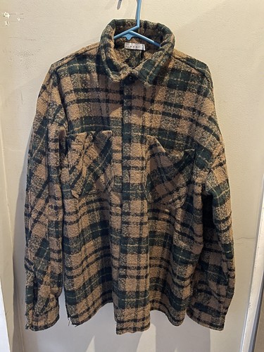 MNML LA LOOSE WOVEN FLANNEL SHIRT SIZE 