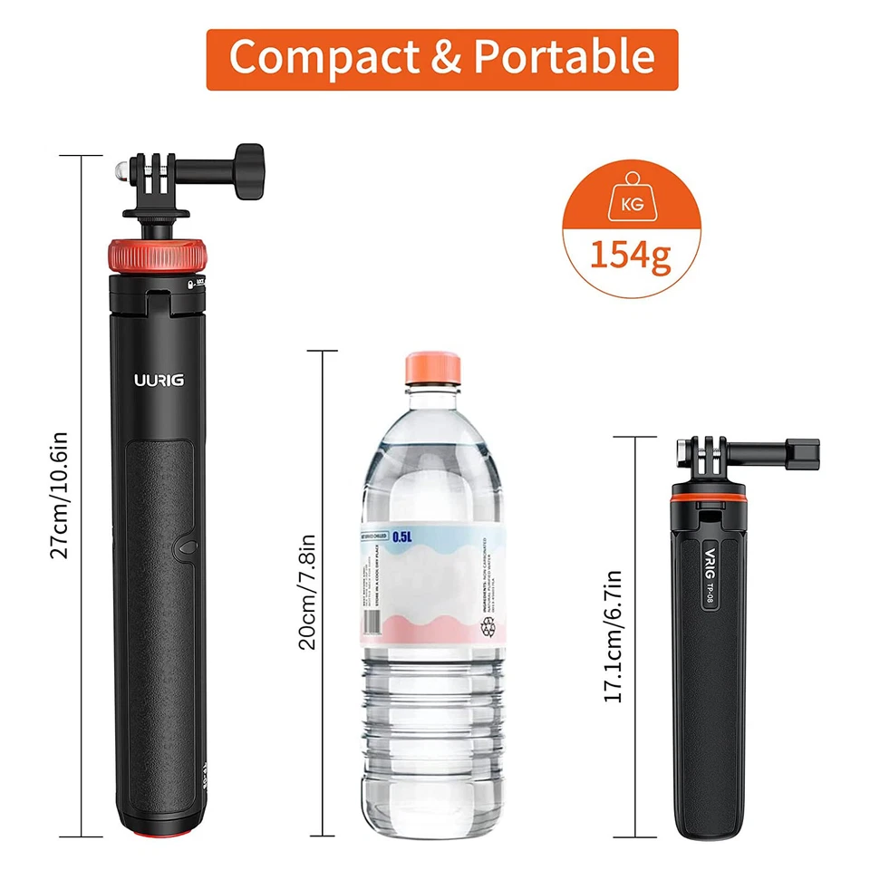 VRIG Extendable Selfie Stick Handheld Tripod Table-top Stand For GoPro Hero 11 - Image 4 of 4