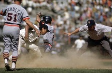 Detroit Tigers Ed Brinkman in action, third base slide vs Ne - 1972 Old Photo
