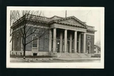 Iowa Falls Iowa IA c1910 RPPC Post Office Huge Porch Posts, House Peeking Behind