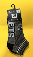 3 Pairs Of New Brooklyn Nets  Low Cut Socks Fits Shoe Size 6-12