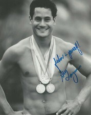 GREG LOUGANIS US OLYMPIC SWIMMER SIGNED AUTHENTIC 8x10 PHOTO F w/COA GOLD MEDAL