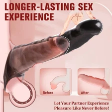 Male Cock-Girth-Enlarger-Enhancer-Huge-Penis-Extension-Extender-Sheath-Sleeve