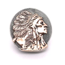 Right Facing Chief Head Concho Antique Nickel w/Rose Gold 1-1/4" 3666-31 