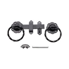 Ring Gate Latch Twisted Catch Heavy Duty 6” 150mm Black Garden Door Lock Handle
