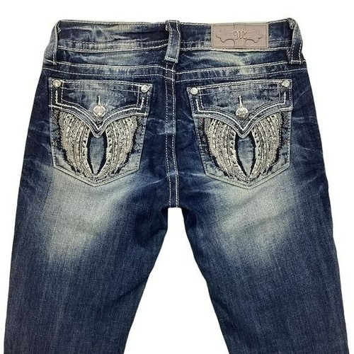 Stivali firmati Miss Me strass jeans effetto invecchiato donna 25 blu - Foto 5 di 11