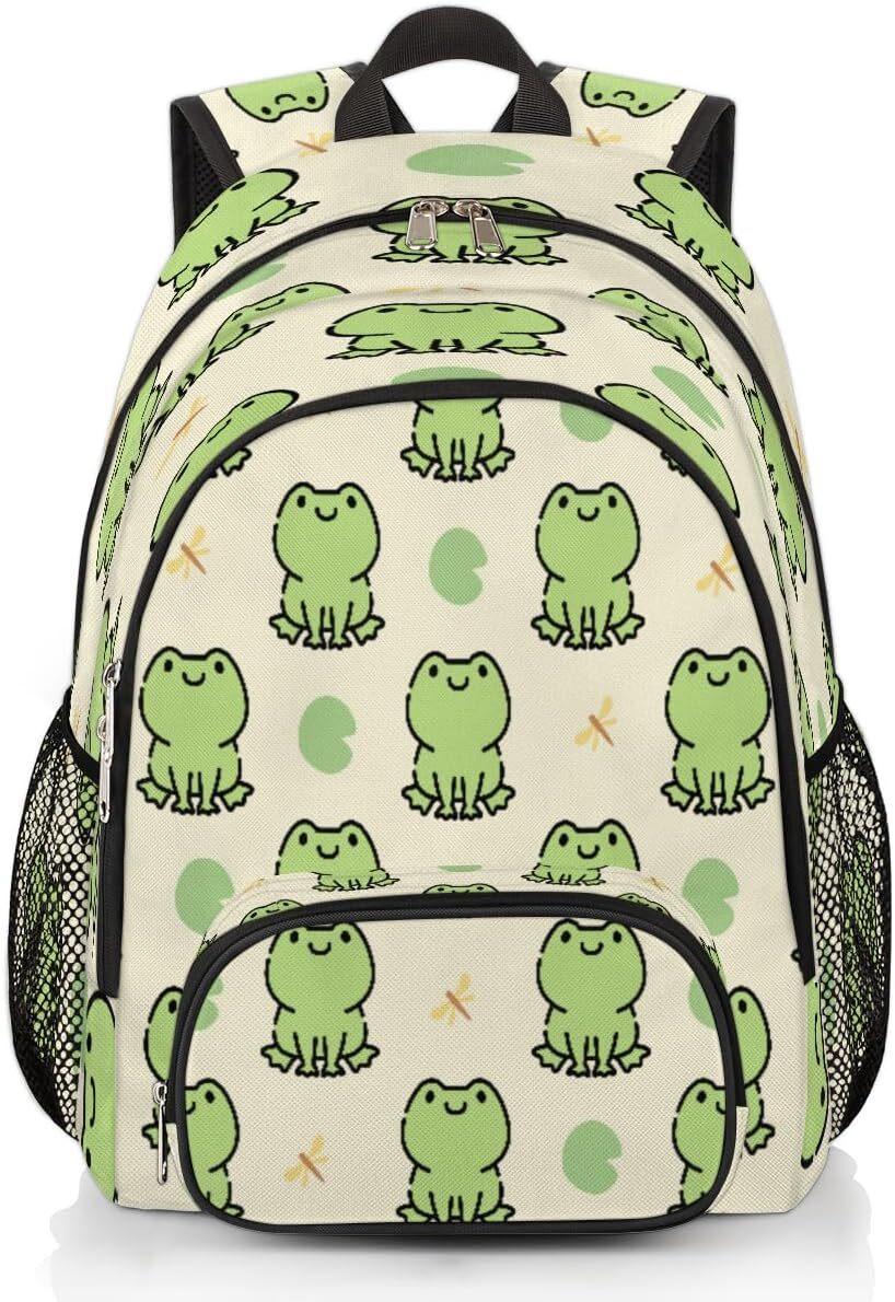 TropicalLife Cute Frog 18 Inch Bookbag School Backpack Teens Girls Boys