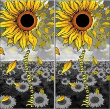 Sunflower Turtles LAMINATED Cornhole Wraps Bag Toss Skin Decal
