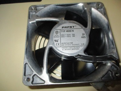 Used Papst TYP 4650 N Black Axial Fan  (230V, 50Hz, 120mA, 19W)