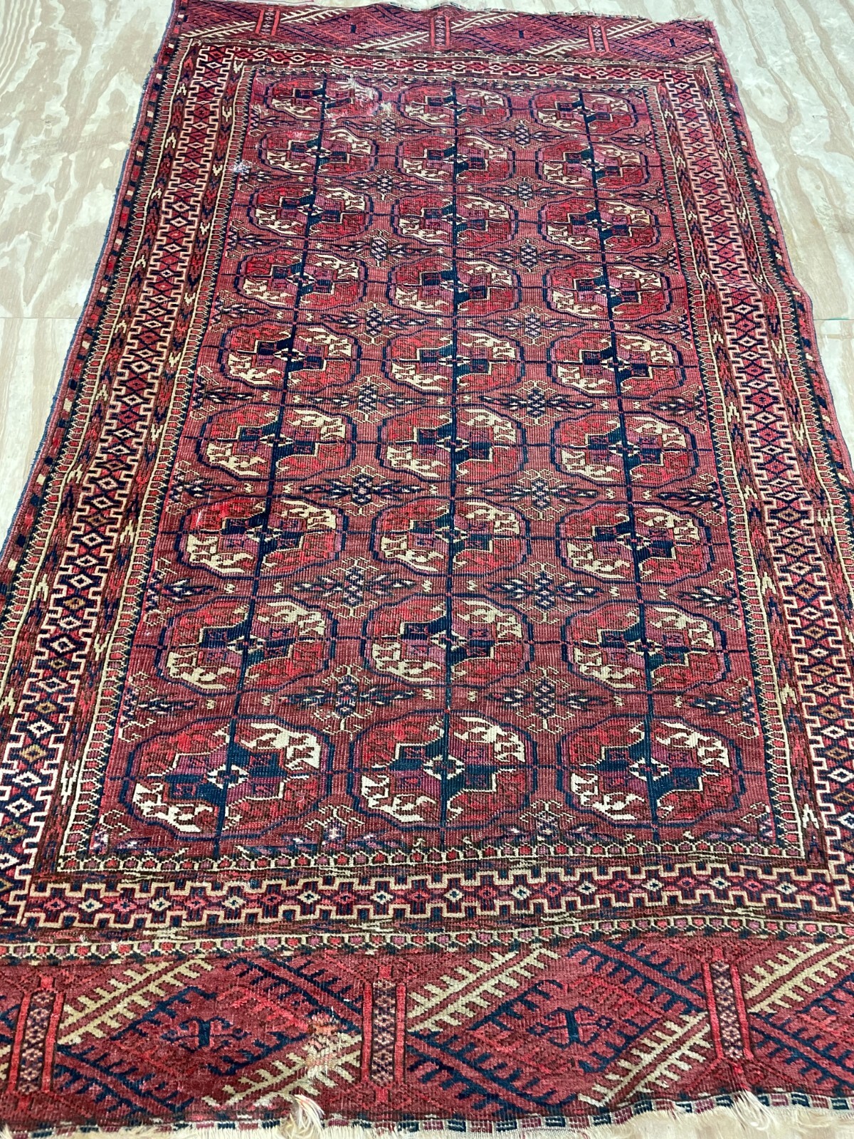 Hatchli Rug Antique Tekkeh Turkoman Engsi Hatchli 4 Seasons Rug, AS IS, #17502 3'2 ...
