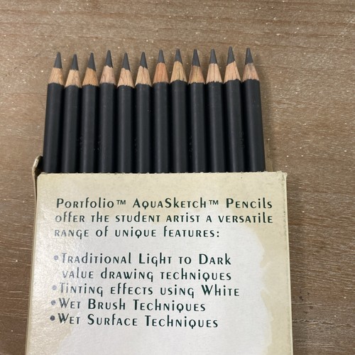 Vintage 1997 PORTFOLIO SERIES AQUA SKETCH DRAWING PENCILS WATER SOLUBLE 6B- - Picture 7 of 8