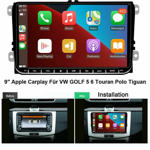 9" Android 10 Apple Carplay Car Stereo Radio GPS for VW Volkswagen Jetta Passat - Picture 1 of 12
