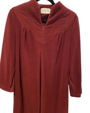 Vtg Vanity Fair Robe 10 Burgundy House Coat Zip Lounge Grandma Mob Wife READ