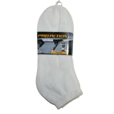 Pro Action Men's White Low Cut Socks - 3pk - size 10-13