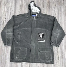 Vintage Apex One NFL Oakland/LA Raiders Hoodie Distressed Jacket K3