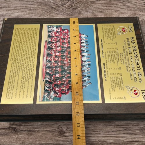 Vintage San Francisco 49ers 1989 Super Bowl XXIV Plaque NFL Football Team Photo - Picture 9 of 9