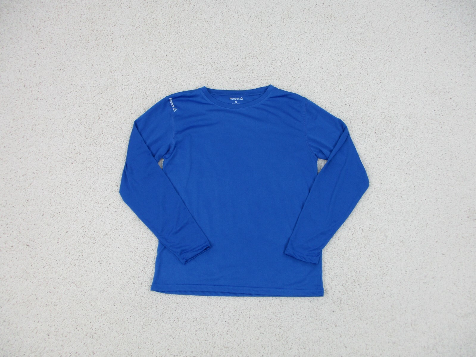 Reebok Shirt Small Adult Blue Activewear Gym Lightweight Spell Out Logo Mens S