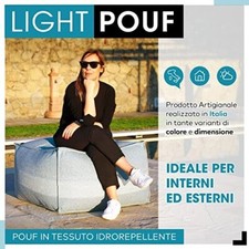 Pouf poggiapiedi 60x60x50 cm idrorepellente sfoderabile per esterno interno