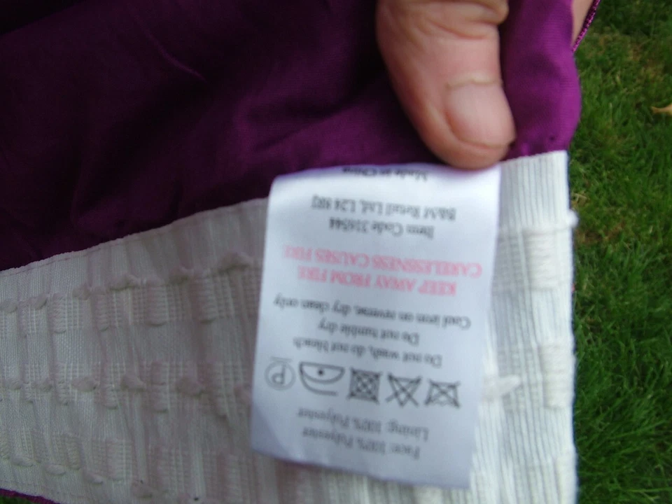 Pair Vintage Purple  Velvet Feel Curtains Length 60in Drop 72in - Image 3 of 3