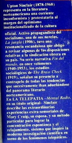 TELEPATÍA (MENTAL RADIO) / CASOS PROBADOS - UPTON SINCLAIR - ED. CARALT 1977 - Imagen 2 de 3