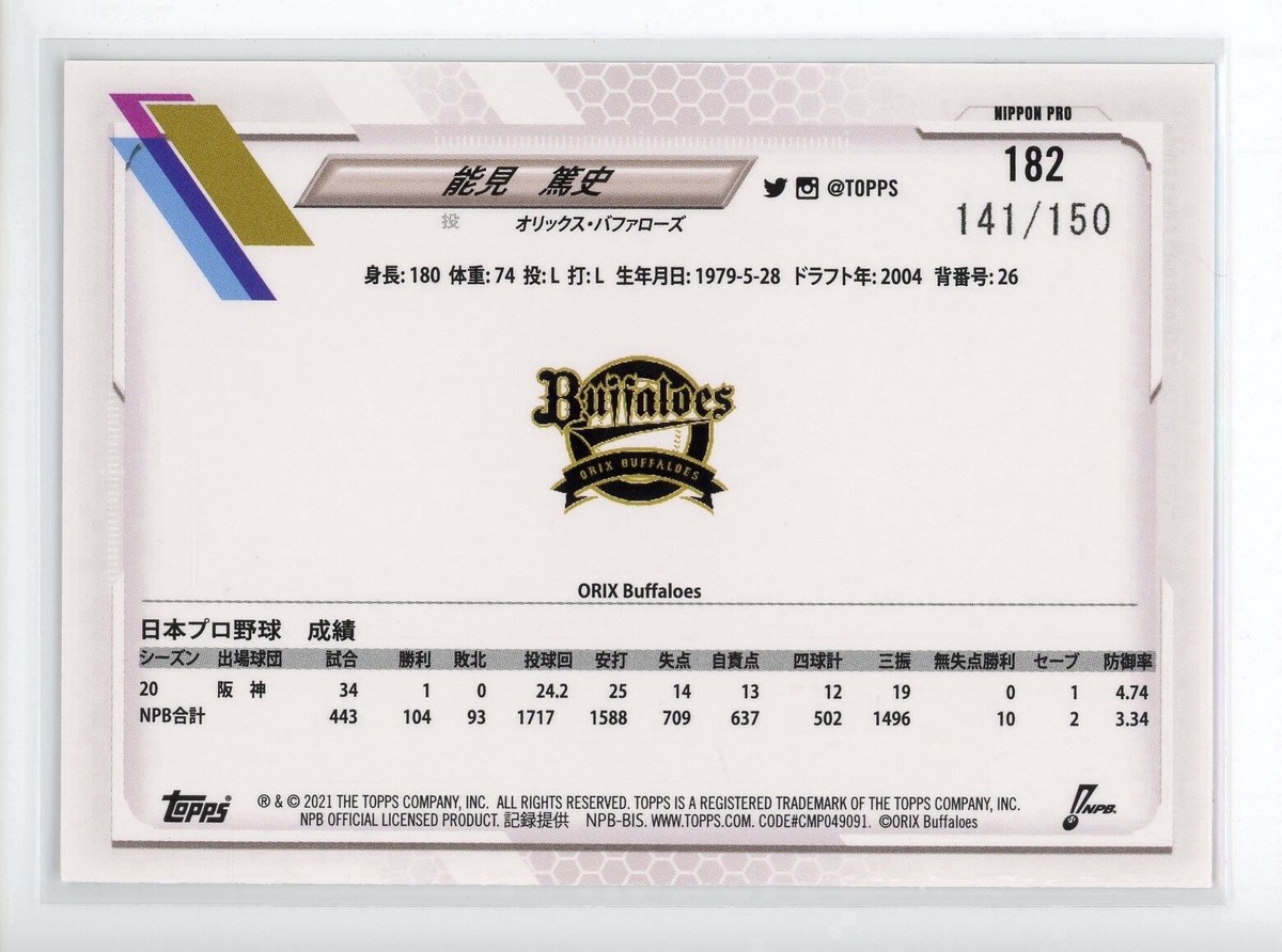 2021 Topps NPB Rainbow Foil #182 Atsushi Nomi | eBay
