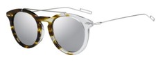 NEW DIOR MASTERF 0KRZ/DC Sunglasses, Havana Crystal / Silver Mirror Lens