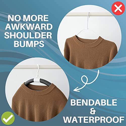 No Shoulder Bumps Sweater Coat Hangers Padded No Slip Clothes Hanger Flexible... 850014325701 eBay