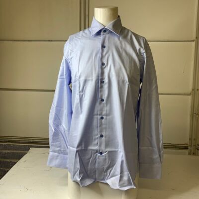 PROPER Wrinkle Free Contemporary Fit Shirt Men's Size 18.5 36/37 Blue