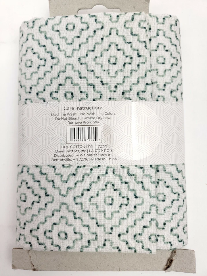 3 Yards Sewing Fabric David Textiles Green Diamonds Geometric 1 Yard Each (x3) - Image 2 of 3