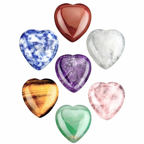 7Pcs Chakra Stones Crystal Reiki Healing Love shape Energy Natural Gemstone Set - Picture 10 of 10