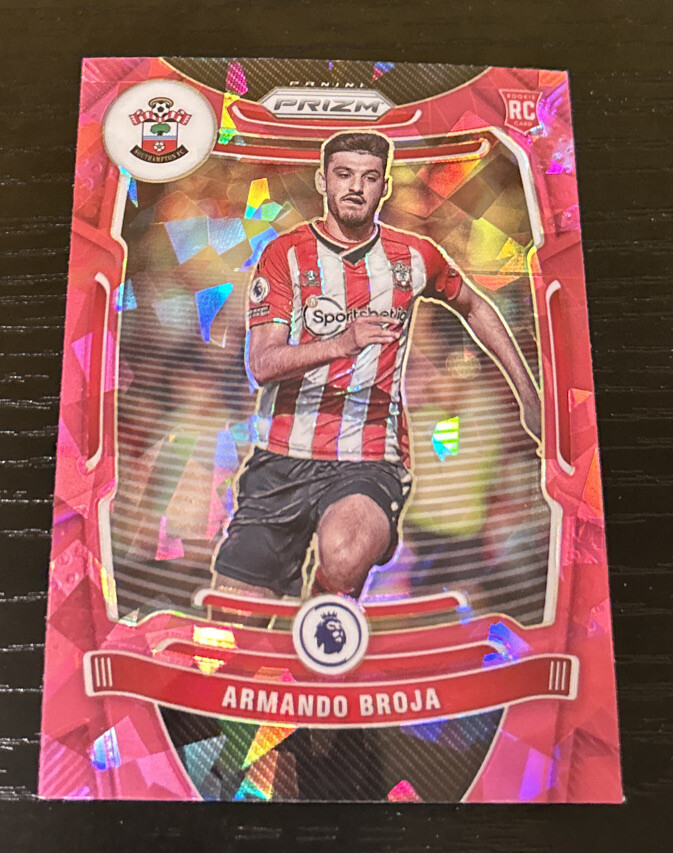 2021-22 Panini Prizm Premier League Armando Broja Rookie Pink Cracked Ice